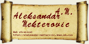 Aleksandar Mekterović vizit kartica